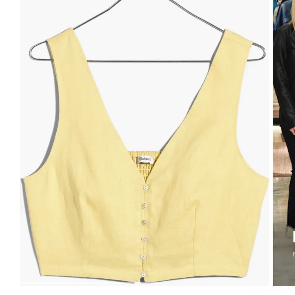 Linen Gwen Crop Vest Top